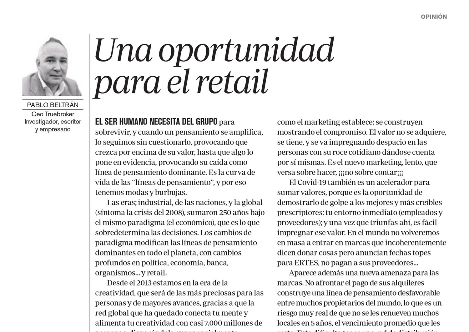 Una oportunidad para el retail